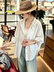UV Protection Loose Fitting Hooded Shirt