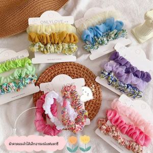 ริบบิ้นยางยืดผมลายดอกไม้สไตล์เกาหลีญี่ปุ่น ริบบิ้นยางยืดผมลายสก็อต ริบบิ้นยางยืดผมสไตล์หวานๆ ที่ใช้งานได้หลากหลาย