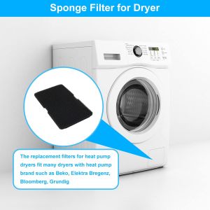 Beko 2964840100 Dryer Filter 8 Pack Sponge Foam Lint Filter for Heat Pump Dryers Compatible with Grundig Blomberg ElektraBregenz