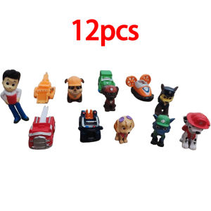 Bandai | HOT 12Pcs Anime Figures Pawed Canina Cartoon PVC Model Doll Toys Car Canine Children Birthday Christmas Party Gift