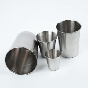 Bộ Cốc Kim Loại Bằng Thép Không Gỉ - Cốc Sữa Lắc 30/70/180/320ml Dùng Cho Cắm Trại Uống Cà Phê Trà - Phong Cách Hàn Quốc Thân Thiện Với Môi Trường