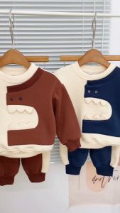 Bộ Dài Tay Thu Đông Cho Bé Bộ Nỉ Khủng Long Chất Nỉ Bông Xịn Cực Ấm Cho Bé Trai Bé Gái Từ 8-19kg