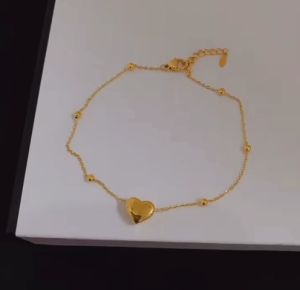Gelang Tangan Titanium Wanita Anti Karat Selamanya / Gelang Titanium Wanita Ori Korea Import Model Love Rantai Gold Aksesoris Perhiasan
