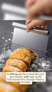 Pro Dough Pastry Scraper/Cutter/Chopper Stainless Steel Mirror Polished with Measuring Scale