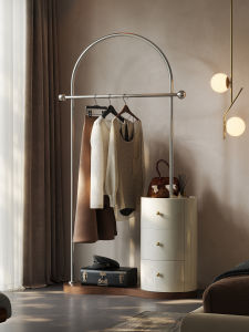 Integrated Storage and Clothes Hanging Rack