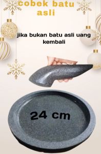 cobek batu asli (original) 100% 24 cm batu asli cobek sambal untuk menghaluskan sambal
