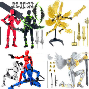 13cm 3D Printed Action Figure Multi-Jointed Movable Shapeshift Robot Full Body Mechanical Mannequin Toys Wing Angel Dummy Toy Creative Gifts for Children Adult