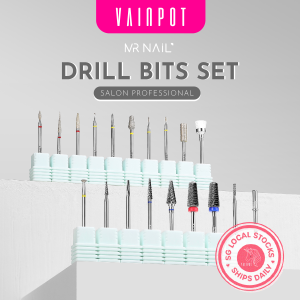[Vainpot-SG] MR NAIL Diamond and Carbide Nail Drill Bits Set - Nail Prep Drill Bits/ Gel Removal Drill Bits