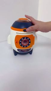 🌀ROCKET DEPOSIT BOX SAVING BOX KIDS PIGGY BANK WITH FINGERPRINT LOCK🌀 YK56370
