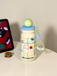 Cốc Nước Cách Nhiệt Bằng Thép Không Gỉ 316 Có Ống Hút Dễ Thương Di Động Cho Nữ Cốc Nước Bằng Nhựa PP Dung Tích 500ml