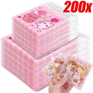 100 Chiếc Hoạt Hình Dễ Thương Gấu Snack Cookie Túi Nhựa Tự Dính Bao Bì Kẹo Cho Đám Cưới Sinh Nhật Quà Tặng Bánh Quy Những Dịp