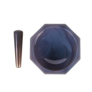XMSJ | Natural Agate Mortar Comes with Matching Mortar Rod 30-90mm Inner Diameter Grinding Bowl