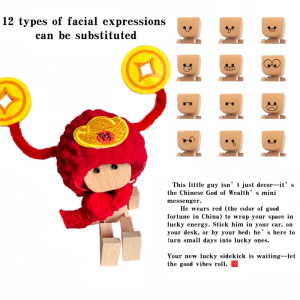 Shaking wooden for Man gift It comes with vivid expression accessories desktop bookshelf car decorations Christmas gift