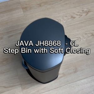 JAVA BELLE Bin | JH8868 | 6L | Step Pedal Bin | Soft Closing | Office Bin | Kitchen Bin | Dustbin