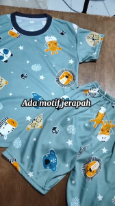 Code8.id Setelan Printing Baju Anak Laki Laki Karakter Kartun Sage Jerapah Lucu Keren 1 10 Tahun
