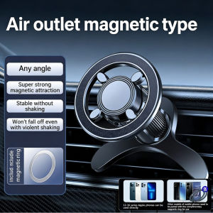 MagSafe Car Mount 17 N52 Magnets Air Vent Phone Holder 360° Rotatable Fit iPhone 16-12 Series & All Phones with MagneticRing