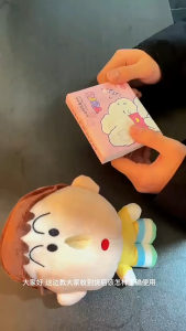 Crayon Shin-Chan Tissue Box Figurine Tissue Box Creative Plush Doll Funny Design Plush Stuffed Keychain Couple Bag Pendant Decor