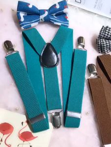 Stella Fashion Suspender Clip-on Braces and Bow Tie Set for Child Kids Party and Wedding children Boy and Girls Suspender + bowtie set
