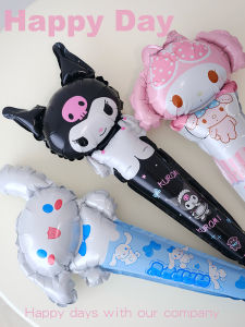 Handheld Balloons Cartoon Design Birthday Theme Nursery Activity Push Gift Standard Color Aluminum Foil Balloons for All Spaces