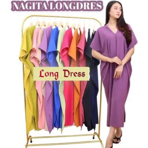 Longdress Cringkel Airflow ld 130 Model Kaftan Premium Leher V