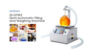 ZONESUN ZS-GPGT1C เครื่องบรรจุและชั่งน้ำหนักแบบกึ่งอัตโนมัติสำหรับปั๊มเกียร์และพาสต้า