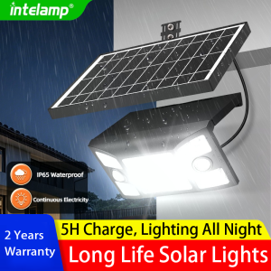 intelamp | 2026 Powerful Solar Lights Outdoor Motion Sensor Super Bright Wall Lamp IP65 Waterproof Street Light for Garden Yard Path Garage