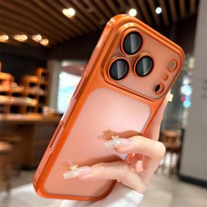 other | Luxury Plating Matte Transparent Phone Case For iPhone 17 16 15 14 13 12 Pro Max Plus Air Shockproof Bumper Hard PC Cases Cover