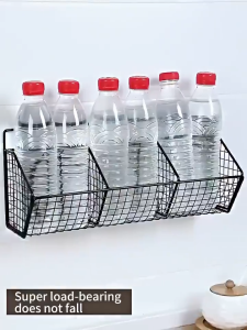 WakayaHome | Upgraded Wall Mounted Condiments Organizer Rack Kitchen Spice Storage Onion Fruit Vegetable Shelf