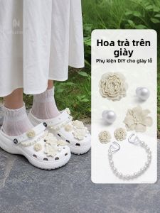 ZUYINBULUO | Phụ Kiện Trang Trí Giày Tự Chế Tương Thích Crocs Hoa Trà Núi Chất Lượng Cao