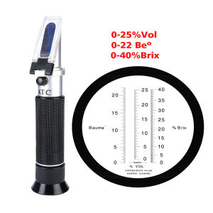 LPPCOLTD New Portable 3 In 1 Hand Held Grape & Alcohol Wine Refractometer (Brix Baume and W25V/V Scales)