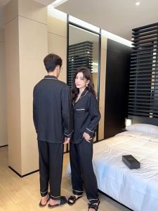 Bộ pijama nam lụa cao cấp màu đen bộ đồ ngủ nam cao cấp - Since Then