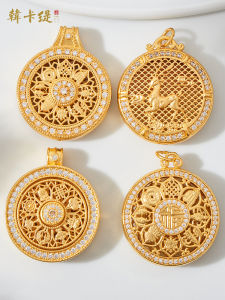 สร้อยคอ DIY ชุบทองแบบทำมือ สี่เหลี่ยมจัตุรัส หินปูน ลูกปัดสีทอง หินอ่อน เครื่องประดับแฟชั่น