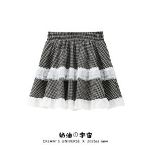 Váy Ngắn Chữ a Ren Xếp Nếp Phong Cách Ballet Ngọt Ngào Váy Ngắn Chữ a Cotton Polyester Váy Ngắn Mùa Hè Cho Nữ