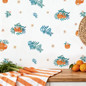 Sticker Decal Dán Tường Mẫu Quả Cam Có Keo Sẵn - Trang Trí Cửa Kính - Decor Quán Cafe - Phòng Ngủ