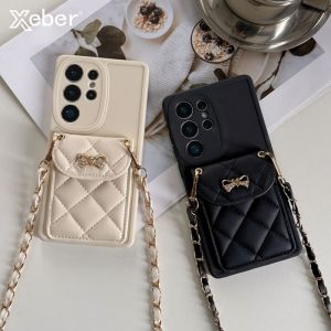 Crossbody Card Holder Wallet Phone Case For Samsung Galaxy S26 Ultra S25 Edge S24 S23 FE S22+ Plus Shockproof TPU Matte Cover