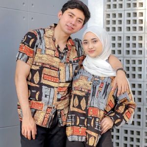 SETELAN KEMEJA VINTAGE TERBARU| Set Atasan Cewek Cowok Bahan Rayon Adem Grade A | Kemeja Couple Hawaii