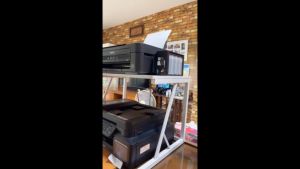 ชั้นวางเครื่องพิมพ์เดสก์ท็อปโต๊ะ ชั้นวางสองชั้น ชั้นวางเครื่องพิมพ์มูลคอมพิวเตอร์ การสร้างสรรค์ ชั้นวางเครื่องพิมพ์เดสก์ท็อปโต๊ะ