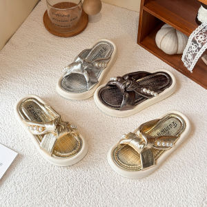 Girls Sweet Bowknot Thick-Soled Sandals
