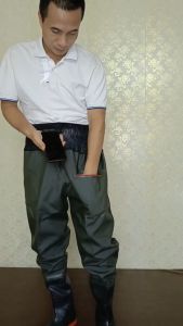 Quần liền ủng lội nước loại dày 2 lớp tặng bộ vá sơ cua và lót ủng mẫu mới có túi