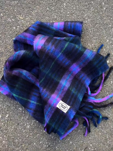 Thousands of Nights Star Mysterious Starry Sky Black and Purple Scarf Womens Winter Thicken Thermal Cashmere-like Scarf Soft Glutinous Non-Tie