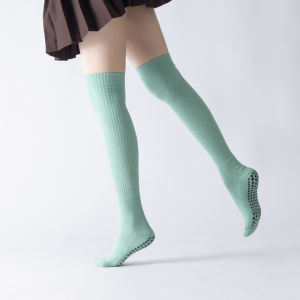 Tất Tập Yoga Dài Đến Đầu Gối Dày Dặn Có Lông Cừu Chống Trượt Cho Pilates Giữ Ấm Chân Cho Nữ Thời Gian Thu Đông