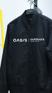 OASIS เสื้อกันหนาว เสื้อผ้าร่ม เสื้อแขนยาว เสื้อแจ็คเก็ต ผ้าโพลีเอสเตอร์ รุ่น MJK-4765 สีดำ  กรมท่า