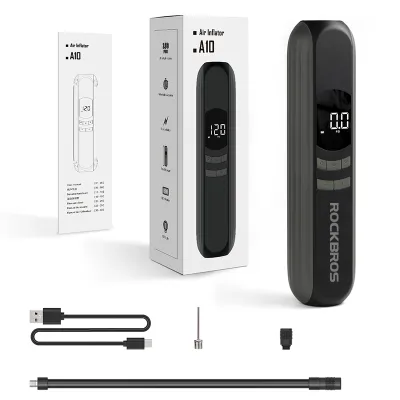 RockBros | ROCKBROS 150psi Bicycle Pump Cycling Electric Air Pump 2600mAH High Pressure Wireless Air Inflator Motorcycle Portable Bike Pump