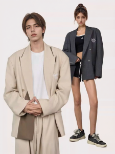 CANOTWAIT_ | Colorful and Embroidered Blended Suit Jacket Autumn
