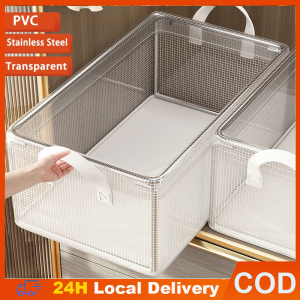 PVC Transparent Storage Box Foldable Storage Box Home Storage Organizer Box For Clothes Socks Underwear Storage
