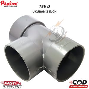 Tee Pipa 3 in PVC / Tee 3" T 3" (MEREK PRALON BAHAN PVC TEBAL SEPERTI RUCIKA) Sambungan Cabang 3 pvc