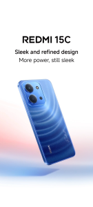 REDMI 15C Smartphone | 6GB+128GB/8GB+256GB Massive 6000mAh (typ) battery Immersive 6.9" display Sleek and refined 7.99mm design Powered by 33W fast charging Powerful octa-core processor