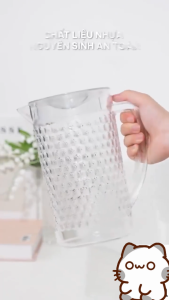 Bộ Ca Nhựa Uống Nước Chịu Nhiệt Tốt 1.9L Việt Nhật 6075 Bình Nhựa Tổ Ong Có Quai Cầm - TADAHOME