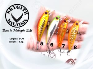 SKYGITZ MALAYSIA SAVIOR 2.White TIGER CROWN 5cm 6.5gram KILLER SINKING MINNOW LURE HOT SELLING