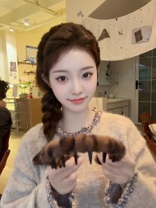 Korean Retro Leopard Print Plush Hairband Women High Forehead Anti Slip Face Wash Toothed Fashionable Hair Accessories